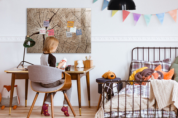 Dry erase board magnetic Natural design with space for photos