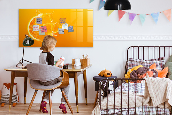 Magnetic dry erase board A colorful board for notes and photos