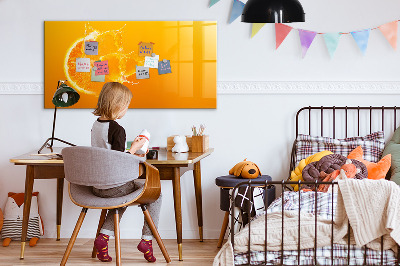 Magnetic dry erase board A colorful board for notes and photos