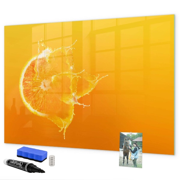 Magnetic dry erase board A colorful board for notes and photos