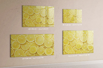 Magnetic dry erase board Lemon motif with photos and accessories