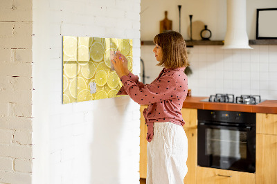 Magnetic dry erase board Lemon motif with photos and accessories