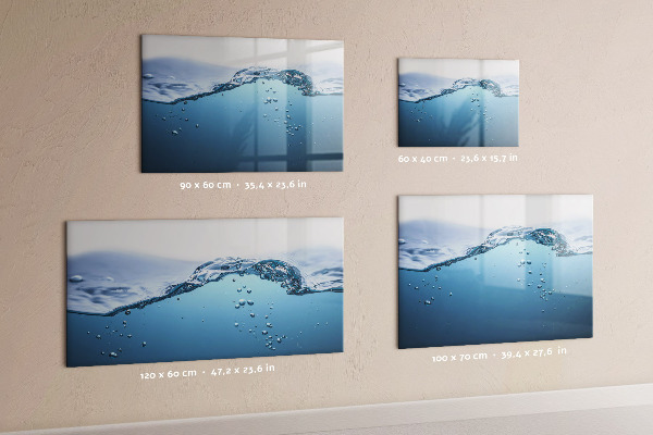 Magnetic dry erase board Water background with photos and accessories