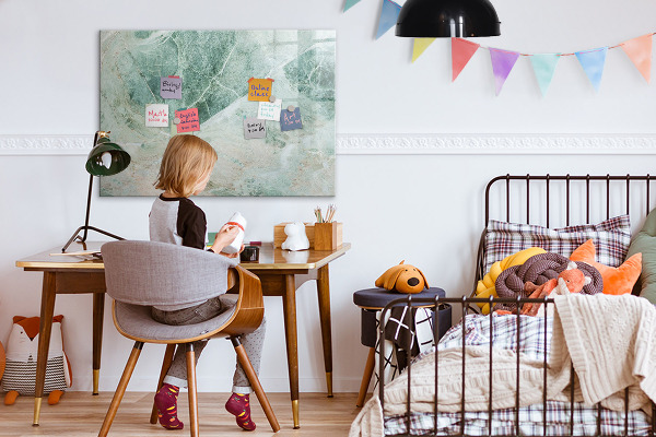 Magnetic dry erase board Modern board for notes and photos