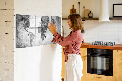 Dry erase board magnetic World map with personal photos
