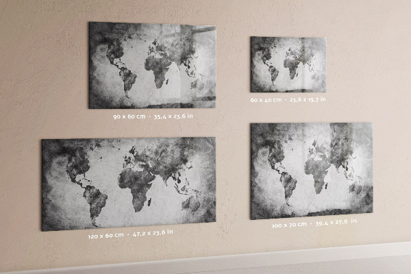 Dry erase board magnetic World map with personal photos
