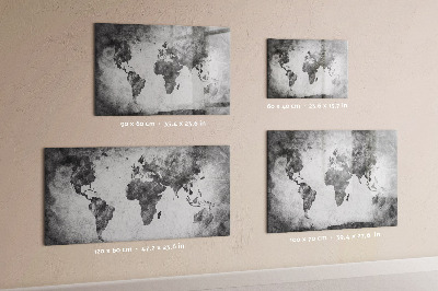 Dry erase board magnetic World map with personal photos
