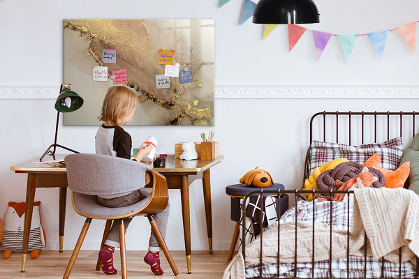 Magnetic dry erase board Modern board for photos and notes