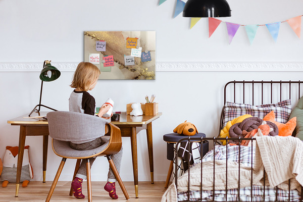 Magnetic dry erase board Modern board for photos and notes