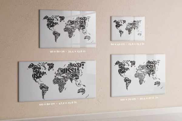 Magnetic dry erase board A world map with personal memories