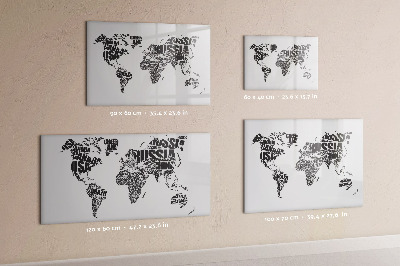 Magnetic dry erase board A world map with personal memories