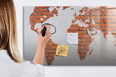 Dry erase board magnetic A world map with personal memories