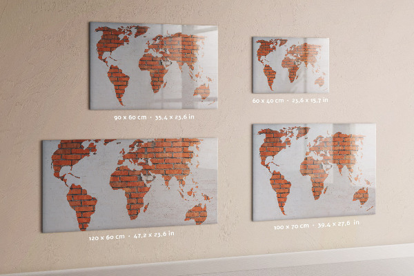 Dry erase board magnetic A world map with personal memories