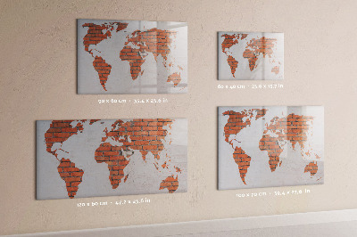 Dry erase board magnetic A world map with personal memories