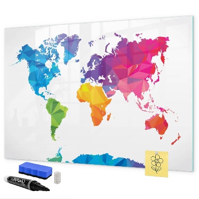 Dry erase board magnetic A colorful map for photos and notes