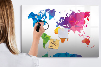 Dry erase board magnetic A colorful map for photos and notes