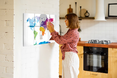 Dry erase board magnetic A colorful map for photos and notes
