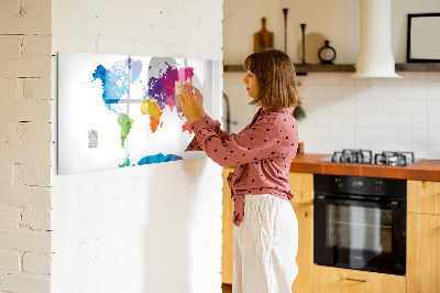 Dry erase board magnetic A colorful map for photos and notes