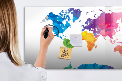 Dry erase board magnetic A colorful map for photos and notes