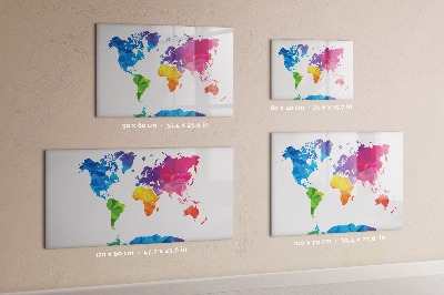 Dry erase board magnetic A colorful map for photos and notes