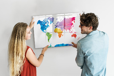 Dry erase board magnetic A colorful map for photos and notes