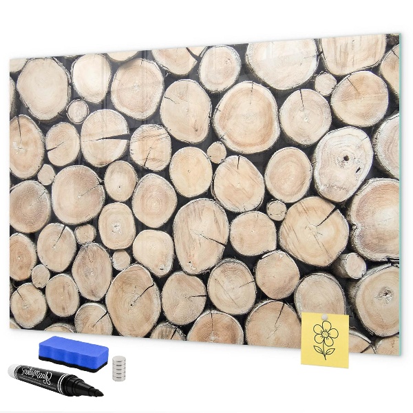 Magnetic dry erase board Natural wood in a modern version