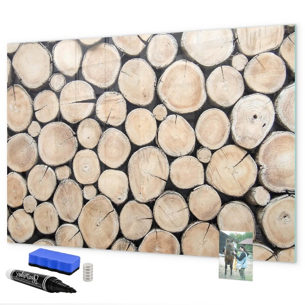 Magnetic dry erase board Natural wood in a modern version