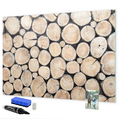 Magnetic dry erase board Natural wood in a modern version