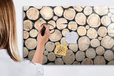 Magnetic dry erase board Natural wood in a modern version