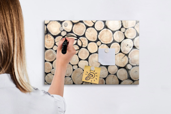 Magnetic dry erase board Natural wood in a modern version