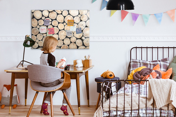 Magnetic dry erase board Natural wood in a modern version