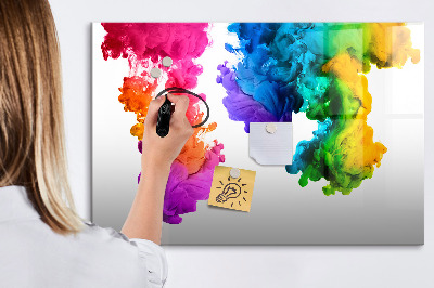 Magnetic dry erase board Colorful clouds with personal photos