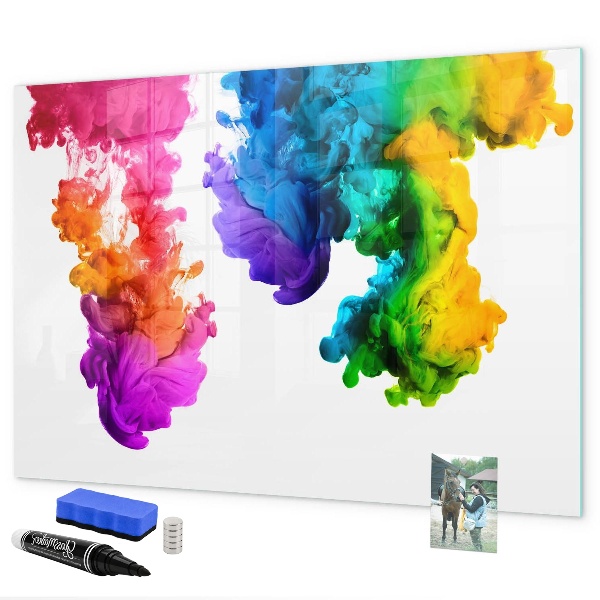 Magnetic dry erase board Colorful clouds with personal photos