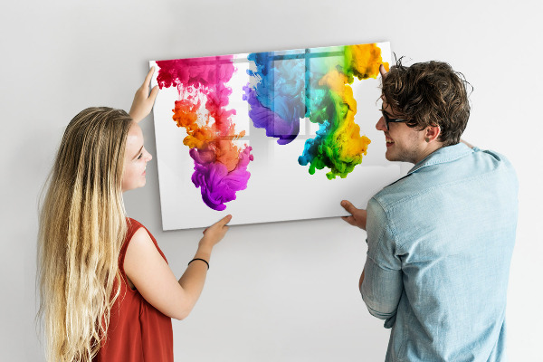 Magnetic dry erase board Colorful clouds with personal photos