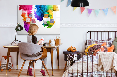 Magnetic dry erase board Colorful clouds with personal photos