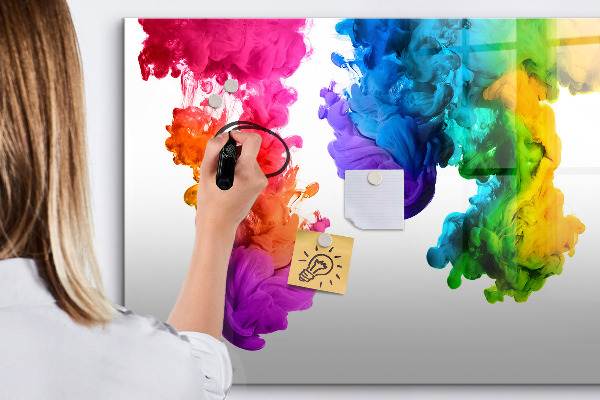 Magnetic dry erase board Colorful clouds with personal photos