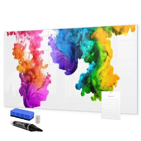 Magnetic dry erase board Colorful clouds with personal photos