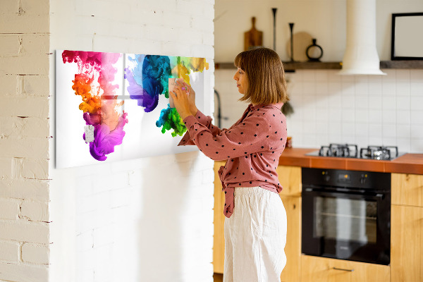 Magnetic dry erase board Colorful clouds with personal photos