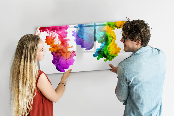 Magnetic dry erase board Colorful clouds with personal photos