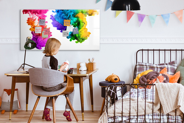 Magnetic dry erase board Colorful clouds with personal photos
