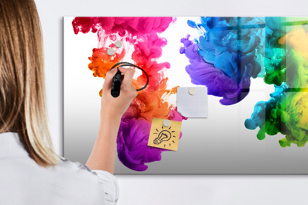 Magnetic dry erase board Colorful clouds with personal photos