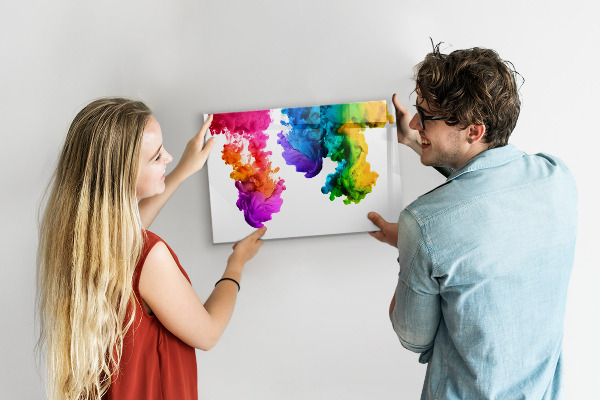 Magnetic dry erase board Colorful clouds with personal photos