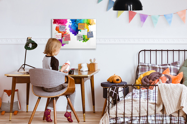 Magnetic dry erase board Colorful clouds with personal photos