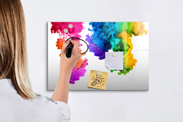 Magnetic dry erase board Colorful clouds with personal photos