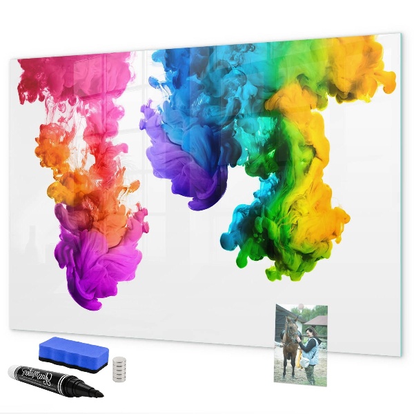 Magnetic dry erase board Colorful clouds with personal photos