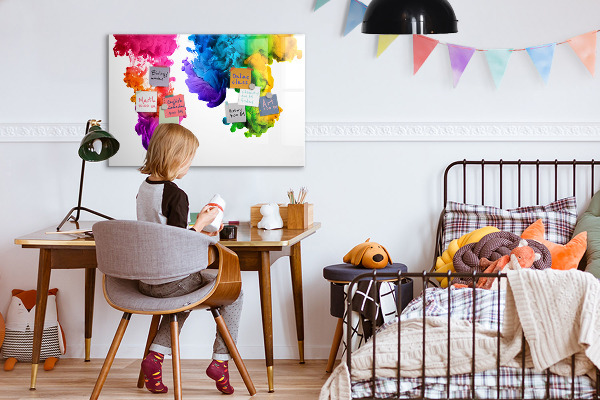 Magnetic dry erase board Colorful clouds with personal photos