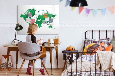 Dry erase board magnetic Interactive map for travel memories