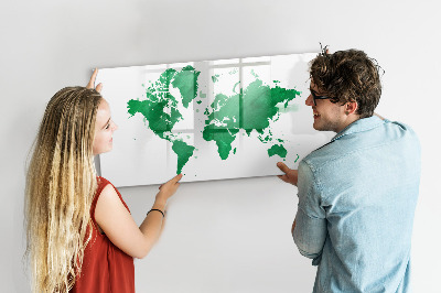 Dry erase board magnetic Interactive map for travel memories