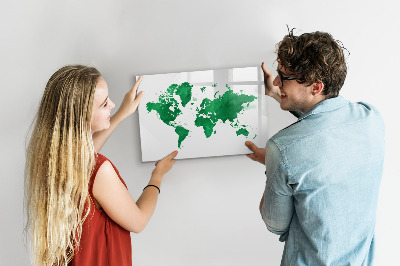 Dry erase board magnetic Interactive map for travel memories