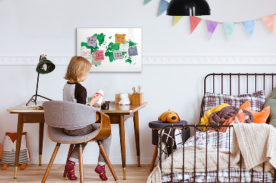 Dry erase board magnetic Interactive map for travel memories